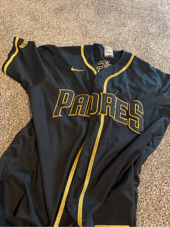 Nike Tops - Nike Black and Gold Padres Baseball Jersey